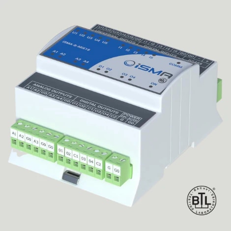 iSMA-B-MIX18 | 5DI 5UI 4AO 4DO - Serial with BACnet and Modbus